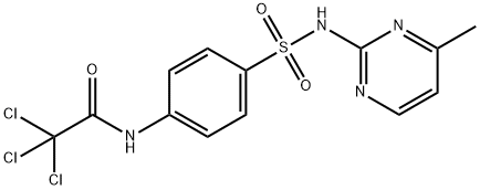 2,2,2-trichloro-N-[4-[(4-methylpyrimidin-2-yl)sulfamoyl]phenyl]acetamide Struktur