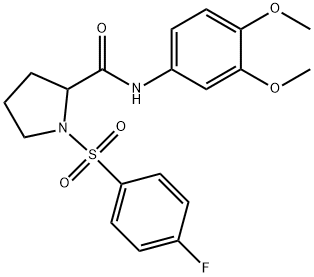 N-(3,4-dimethoxyphenyl)-1-(4-fluorophenyl)sulfonylpyrrolidine-2-carboxamide Struktur