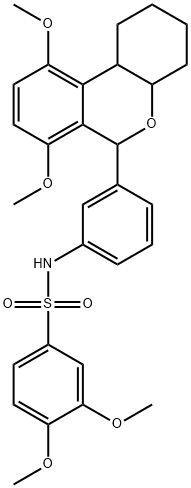 N-[3-(7,10-dimethoxy-2,3,4,4a,6,10b-hexahydro-1H-benzo[c]chromen-6-yl)phenyl]-3,4-dimethoxybenzenesulfonamide Struktur