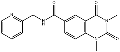 1,3-dimethyl-2,4-dioxo-N-(pyridin-2-ylmethyl)quinazoline-6-carboxamide Struktur