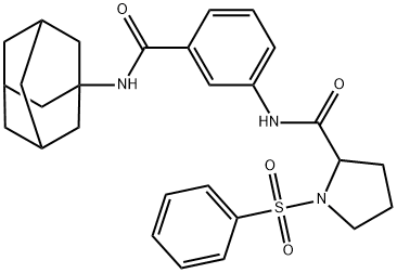 N-[3-(1-adamantylcarbamoyl)phenyl]-1-(benzenesulfonyl)pyrrolidine-2-carboxamide Struktur