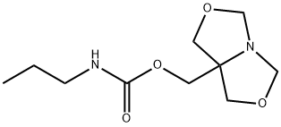 1,3,5,7-tetrahydro-[1,3]oxazolo[3,4-c][1,3]oxazol-7a-ylmethyl N-propylcarbamate Struktur