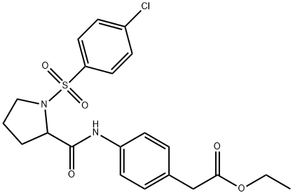 ethyl 2-[4-[[1-(4-chlorophenyl)sulfonylpyrrolidine-2-carbonyl]amino]phenyl]acetate Struktur