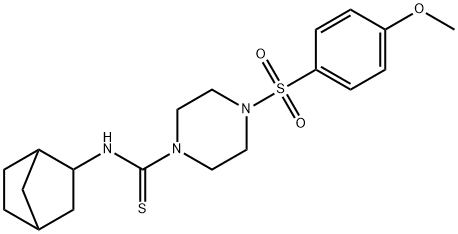 N-(3-bicyclo[2.2.1]heptanyl)-4-(4-methoxyphenyl)sulfonylpiperazine-1-carbothioamide Struktur