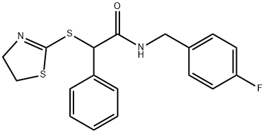 2-(4,5-dihydro-1,3-thiazol-2-ylsulfanyl)-N-[(4-fluorophenyl)methyl]-2-phenylacetamide Struktur