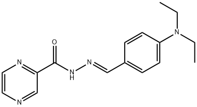 N-[(E)-[4-(diethylamino)phenyl]methylideneamino]pyrazine-2-carboxamide Struktur