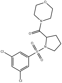 [1-(3,5-dichlorophenyl)sulfonylpyrrolidin-2-yl]-morpholin-4-ylmethanone Struktur