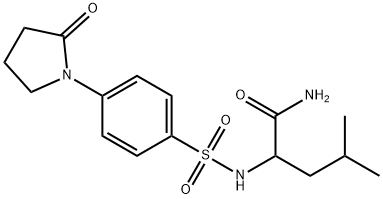 4-methyl-2-[[4-(2-oxopyrrolidin-1-yl)phenyl]sulfonylamino]pentanamide Struktur