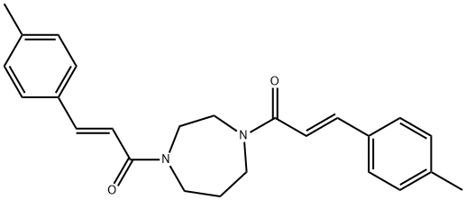 (E)-3-(4-methylphenyl)-1-[4-[(E)-3-(4-methylphenyl)prop-2-enoyl]-1,4-diazepan-1-yl]prop-2-en-1-one Struktur