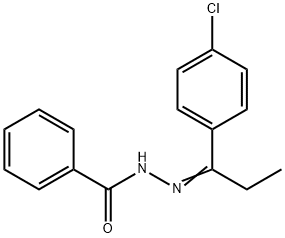 N-[(E)-1-(4-chlorophenyl)propylideneamino]benzamide Struktur