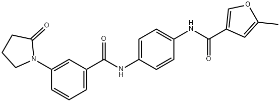 5-methyl-N-[4-[[3-(2-oxopyrrolidin-1-yl)benzoyl]amino]phenyl]furan-3-carboxamide Struktur