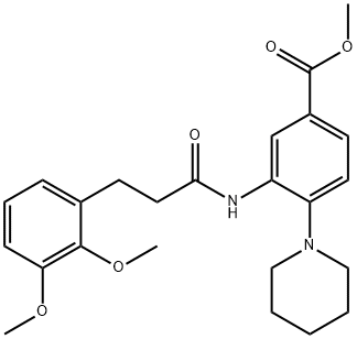 methyl 3-[3-(2,3-dimethoxyphenyl)propanoylamino]-4-piperidin-1-ylbenzoate Struktur