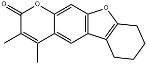 3,4-dimethyl-6,7,8,9-tetrahydro-[1]benzofuro[3,2-g]chromen-2-one Struktur