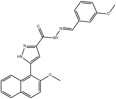 3-(2-methoxynaphthalen-1-yl)-N-[(E)-(3-methoxyphenyl)methylideneamino]-1H-pyrazole-5-carboxamide Struktur