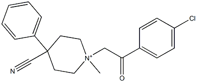 1-[2-(4-chlorophenyl)-2-oxoethyl]-1-methyl-4-phenylpiperidin-1-ium-4-carbonitrile Struktur