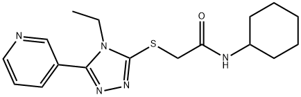 N-cyclohexyl-2-[(4-ethyl-5-pyridin-3-yl-1,2,4-triazol-3-yl)sulfanyl]acetamide Struktur