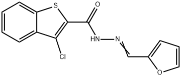 3-chloro-N-[(Z)-furan-2-ylmethylideneamino]-1-benzothiophene-2-carboxamide Struktur