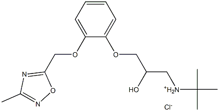 tert-butyl-[2-hydroxy-3-[2-[(3-methyl-1,2,4-oxadiazol-5-yl)methoxy]phenoxy]propyl]azanium chloride Struktur