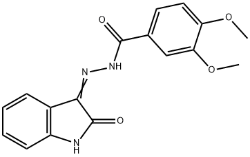 3,4-dimethoxy-N'-(2-oxoindol-3-yl)benzohydrazide Struktur