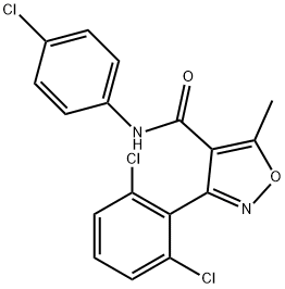 N-(4-chlorophenyl)-3-(2,6-dichlorophenyl)-5-methyl-1,2-oxazole-4-carboxamide Struktur