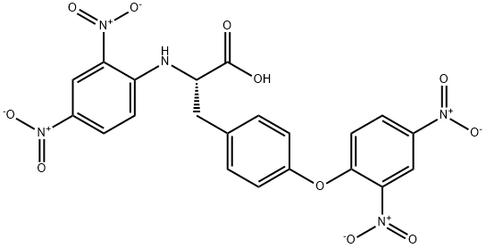 2-(2,4-dinitroanilino)-3-[4-(2,4-dinitrophenoxy)phenyl]propanoic acid Struktur