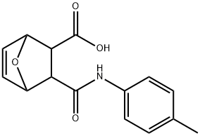 2-[(4-methylphenyl)carbamoyl]-7-oxabicyclo[2.2.1]hept-5-ene-3-carboxylic acid Struktur