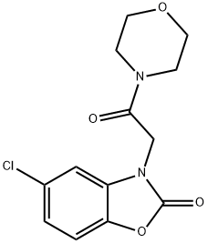 5-chloro-3-(2-morpholin-4-yl-2-oxoethyl)-1,3-benzoxazol-2-one Struktur