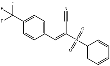 (E)-2-(benzenesulfonyl)-3-[4-(trifluoromethyl)phenyl]prop-2-enenitrile Struktur