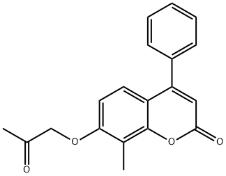 8-methyl-7-(2-oxopropoxy)-4-phenylchromen-2-one Struktur