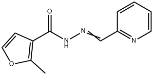 2-methyl-N-[(E)-pyridin-2-ylmethylideneamino]furan-3-carboxamide Struktur