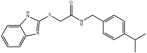 2-(1H-benzimidazol-2-ylsulfanyl)-N-[(4-propan-2-ylphenyl)methyl]acetamide Struktur