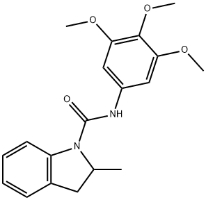 2-methyl-N-(3,4,5-trimethoxyphenyl)-2,3-dihydroindole-1-carboxamide Struktur