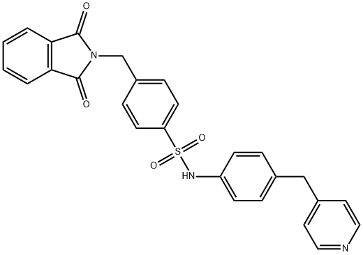 4-[(1,3-dioxoisoindol-2-yl)methyl]-N-[4-(pyridin-4-ylmethyl)phenyl]benzenesulfonamide Struktur