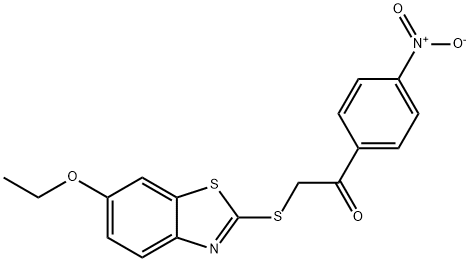 2-[(6-ethoxy-1,3-benzothiazol-2-yl)sulfanyl]-1-(4-nitrophenyl)ethanone Struktur