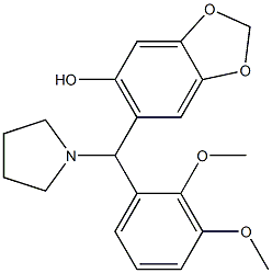 6-[(2,3-dimethoxyphenyl)-pyrrolidin-1-ylmethyl]-1,3-benzodioxol-5-ol Struktur