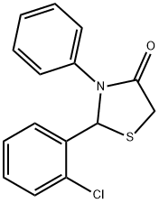 2-(2-chlorophenyl)-3-phenyl-1,3-thiazolidin-4-one Struktur