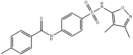 N-[4-[(3,4-dimethyl-1,2-oxazol-5-yl)sulfamoyl]phenyl]-4-methylbenzamide Struktur