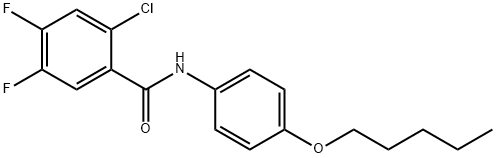 2-chloro-4,5-difluoro-N-(4-pentoxyphenyl)benzamide Struktur