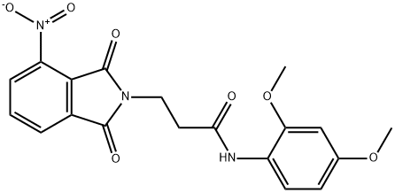 N-(2,4-dimethoxyphenyl)-3-(4-nitro-1,3-dioxoisoindol-2-yl)propanamide Struktur