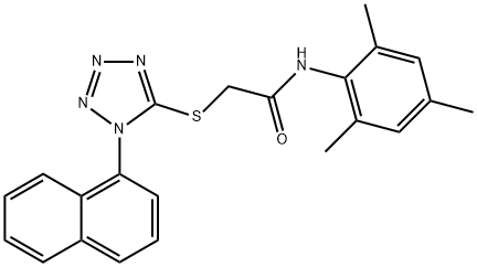 2-(1-naphthalen-1-yltetrazol-5-yl)sulfanyl-N-(2,4,6-trimethylphenyl)acetamide Struktur