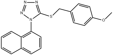 5-[(4-methoxyphenyl)methylsulfanyl]-1-naphthalen-1-yltetrazole Struktur