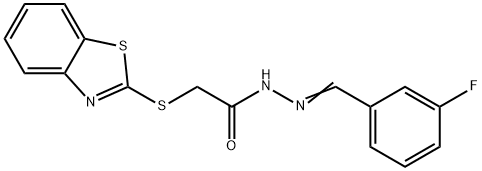 2-(1,3-benzothiazol-2-ylsulfanyl)-N-[(E)-(3-fluorophenyl)methylideneamino]acetamide Struktur