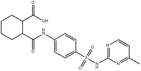 2-[[4-[(4-methylpyrimidin-2-yl)sulfamoyl]phenyl]carbamoyl]cyclohexane-1-carboxylic acid Struktur