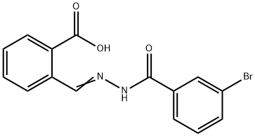 2-[(E)-[(3-bromobenzoyl)hydrazinylidene]methyl]benzoic acid Struktur