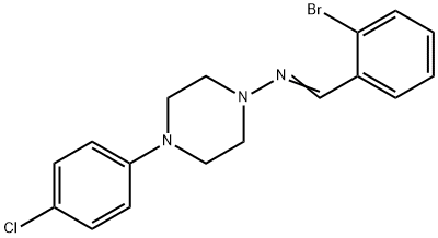 1-(2-bromophenyl)-N-[4-(4-chlorophenyl)piperazin-1-yl]methanimine Struktur