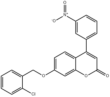 7-[(2-chlorophenyl)methoxy]-4-(3-nitrophenyl)chromen-2-one Struktur