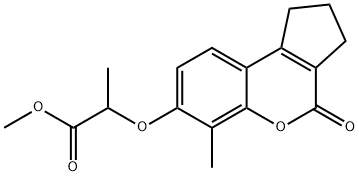 methyl 2-[(6-methyl-4-oxo-2,3-dihydro-1H-cyclopenta[c]chromen-7-yl)oxy]propanoate Struktur