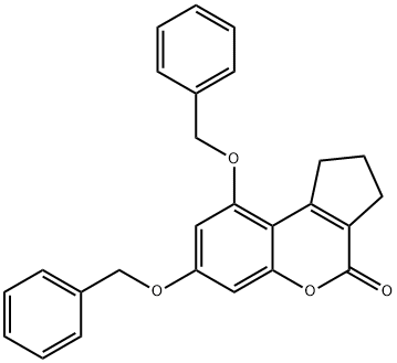 7,9-bis(phenylmethoxy)-2,3-dihydro-1H-cyclopenta[c]chromen-4-one Struktur