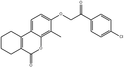 3-[2-(4-chlorophenyl)-2-oxoethoxy]-4-methyl-7,8,9,10-tetrahydrobenzo[c]chromen-6-one Struktur