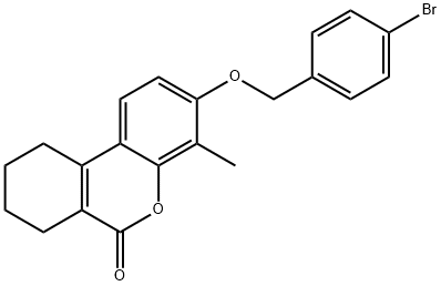 3-[(4-bromophenyl)methoxy]-4-methyl-7,8,9,10-tetrahydrobenzo[c]chromen-6-one Struktur